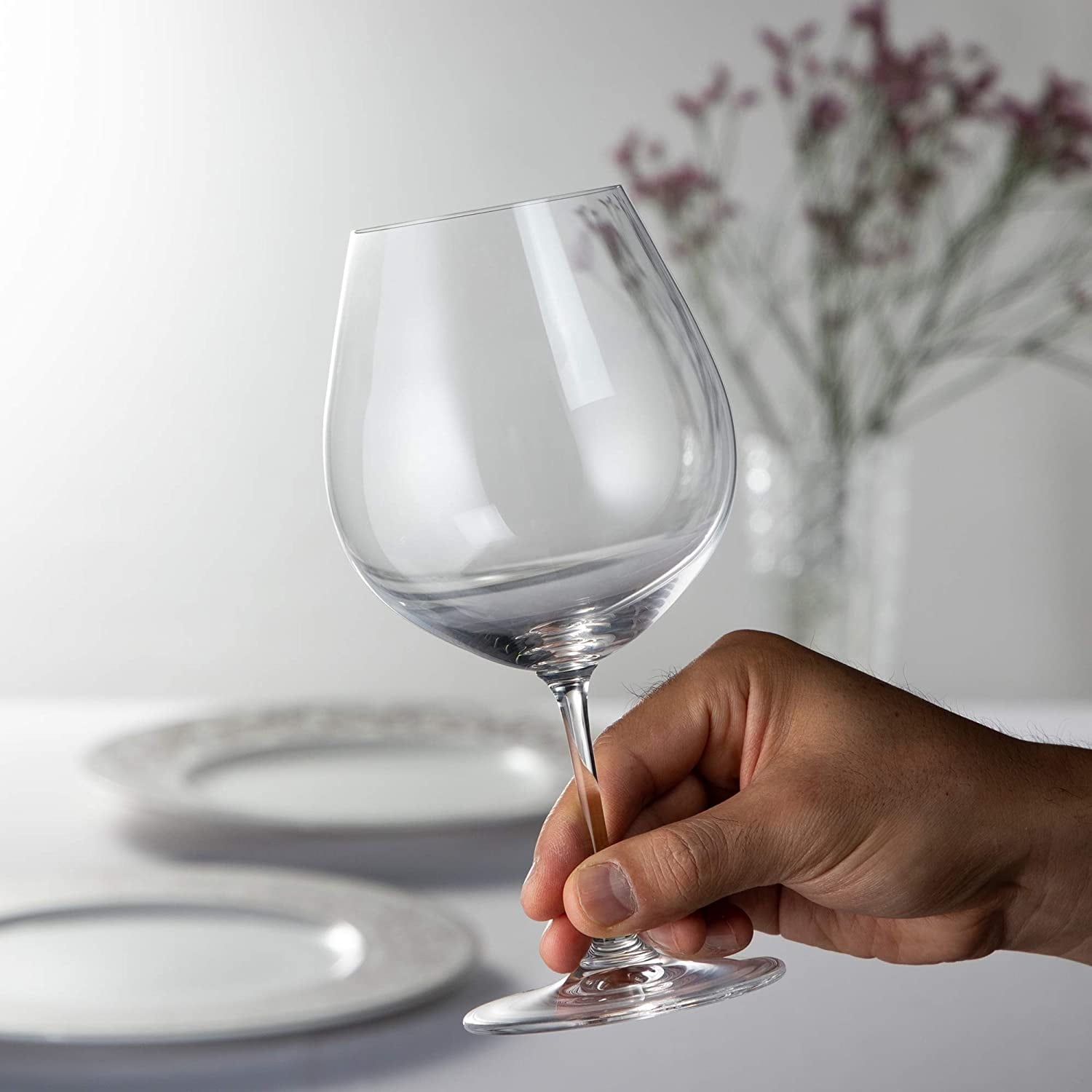 Riedel 6416/07 VINUM Stemmed Pinot Noir Crystal Red Wine Glass, Set of 2, Clear