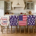 thumbnail image 1 of Patriotic Chair Covers Set of 4 for Independence Day and Memorial Day Decorations, American Flag Design Polyester Chair Back Covers for Home Kitchen Dining Party Holiday, 1 of 6
