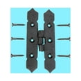 thumbnail image 2 of Renovator's Supply Cabinet H Hinge Black Iron Spear Tip 4" H Screws Included, 2 of 8