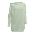 thumbnail image 4 of Tarylea Knitted Tops for Women off Shoulder Solid Color Tops Long Sleeve Loose Oversized Pullover Fall Casual Wear, 4 of 5
