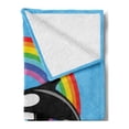 thumbnail image 2 of Whale Soft Flannel Fleece Throw Blanket, Modern Design a Killer Mammal Jumping into Circle Made from Rainbow Print, Cozy Plush for Indoor and Outdoor Use, 60" x 80", Multicolor, by Ambesonne, 2 of 5