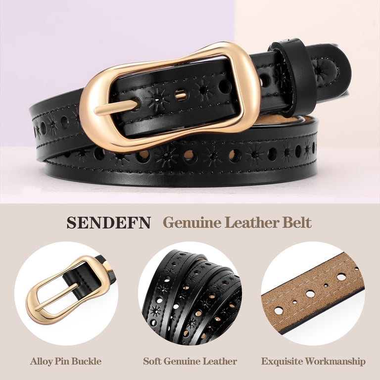 SENDEFN 2 Pack Women Leather Belts with Pin Buckle Waist  display picture 3