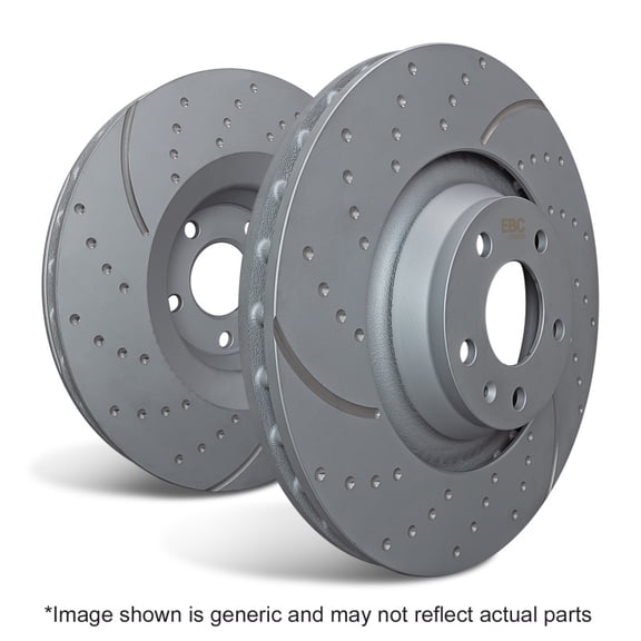EBC Brakes GD Series Slotted and Dimpled Sport Rotors (Pair) Fits select: 2006-2015 HONDA CIVIC, 2005-2006 HONDA CR-V