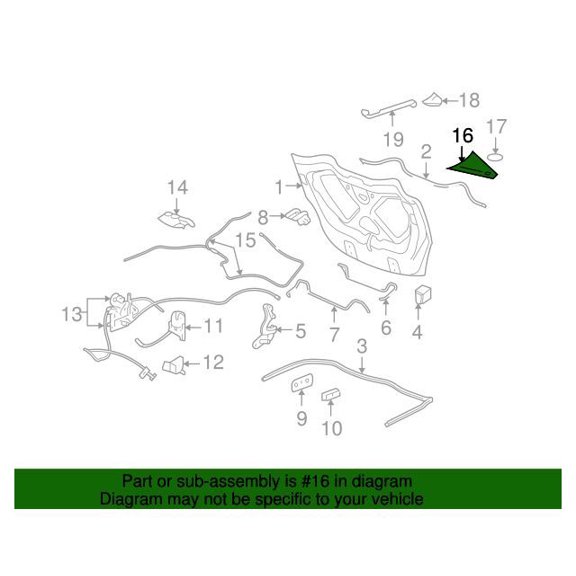 GM 25808942 Protector-R/Cmpt Lid Panel