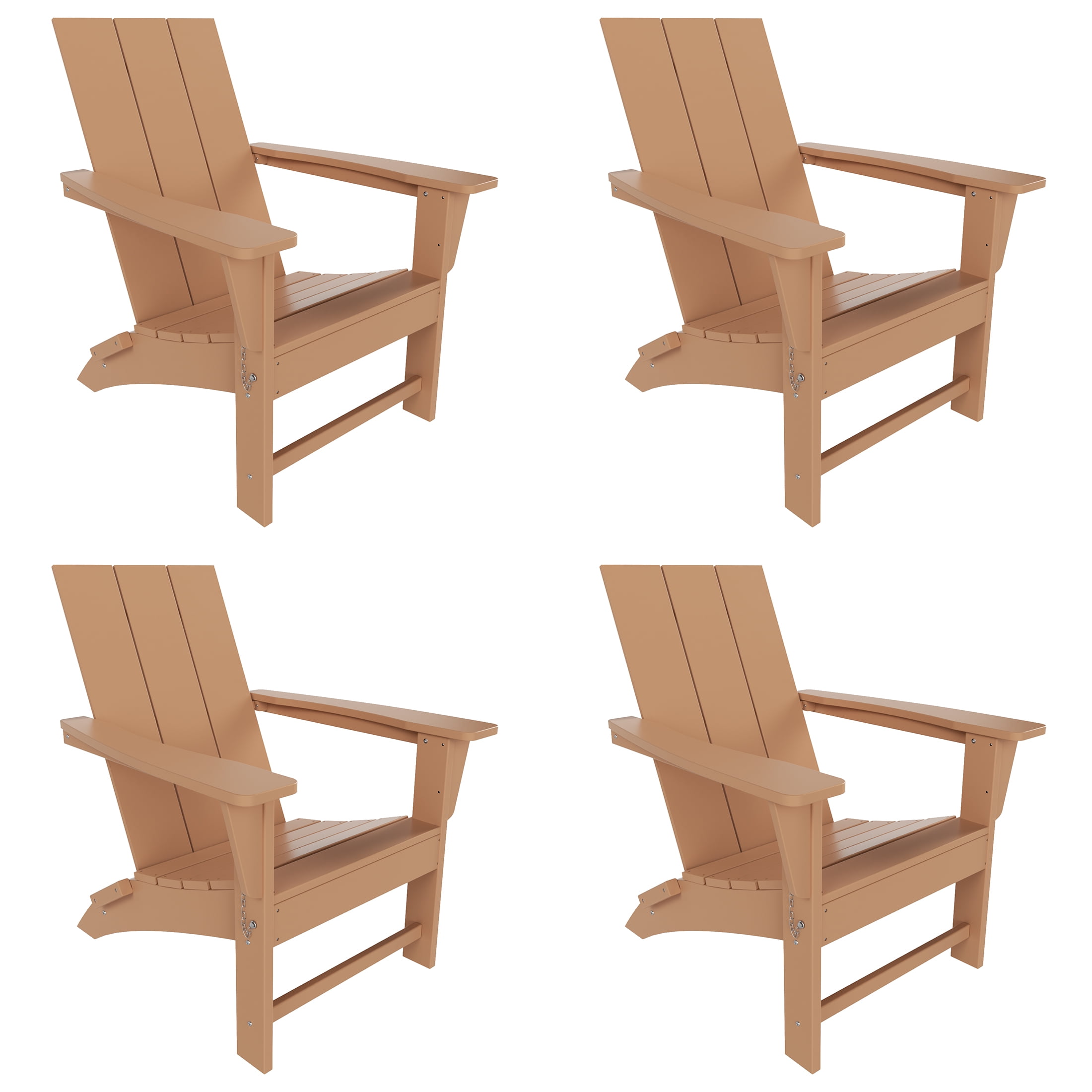 WestinTrends Ashore Adirondack Chairs Set of 4, All Weather Poly Lumber