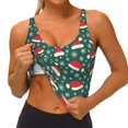 thumbnail image 3 of Fotbe Santa Hat Joy Green Festive Sujetador Deportivo Largo sin Aros para Mujer con Almohadillas y Soporte Medio, Transpirable y Absorbente, Camiseta Tipo Chaleco o Tank Top-Small, 3 of 8
