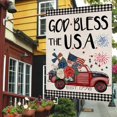 thumbnail image 6 of 4th of July God Bless The USA House Flag 28 x 40 Double Sided,Buffalo Plaid Patriotic Truck with Flowers Yard Flags for Outdoor,Holiday Decorative House Flag Independence Day Decor for Memorial Day, 6 of 6
