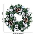 thumbnail image 4 of 13.7 Inch Artificial Christmas Wreath with Ball Ornaments, Frosted Holiday Decor with Pinecones and Berries for Front Door, Wall and Window, 4 of 6