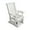 White - 1 Piece, variant on Fortune Candy 1 Person Wood Patio Glider with Cup Holders and Deep Contoured Seat, Heavy Duty 600 lbs
