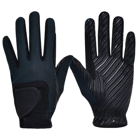 Breathable Full-Finger Riding Gloves - Anti-Slip Goatskin Palm & Adjustable Wrist, Durable Equestrian Gloves for Training & Competition