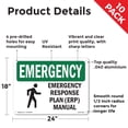 thumbnail image 2 of Response Plan (ERP) Manual With Symbol OSHA Emergency Aluminum Sign 24 Inch x 18 Inch - 10 Pack, 2 of 8