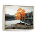 thumbnail image 2 of Designart "Shades Of Gray on an Orange Lake" Lake House Cottage Floater Framed Wall Art Living Room, 2 of 7