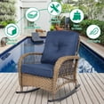 thumbnail image 6 of VIVIJASON Outdoor Rocking Chairs with Cushions, Navy Blue (Set of 2), 6 of 7