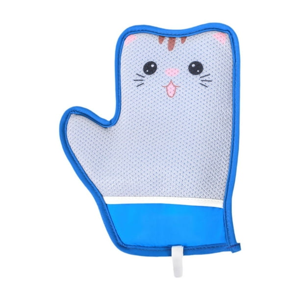 Guante de aseo para perros y gatos, desenredante, masajeador, diseño de gancho profesional, cómodo. Patrón de gato