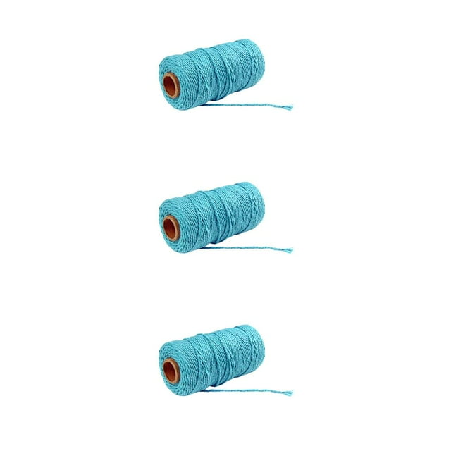 bedienty 91 .5m Cotton Cord Rope Crafts Macrame String Solid Color Cotton Yarn Rope Home Textiles Durable Do Not Fade Cotton Rope blue 3Set