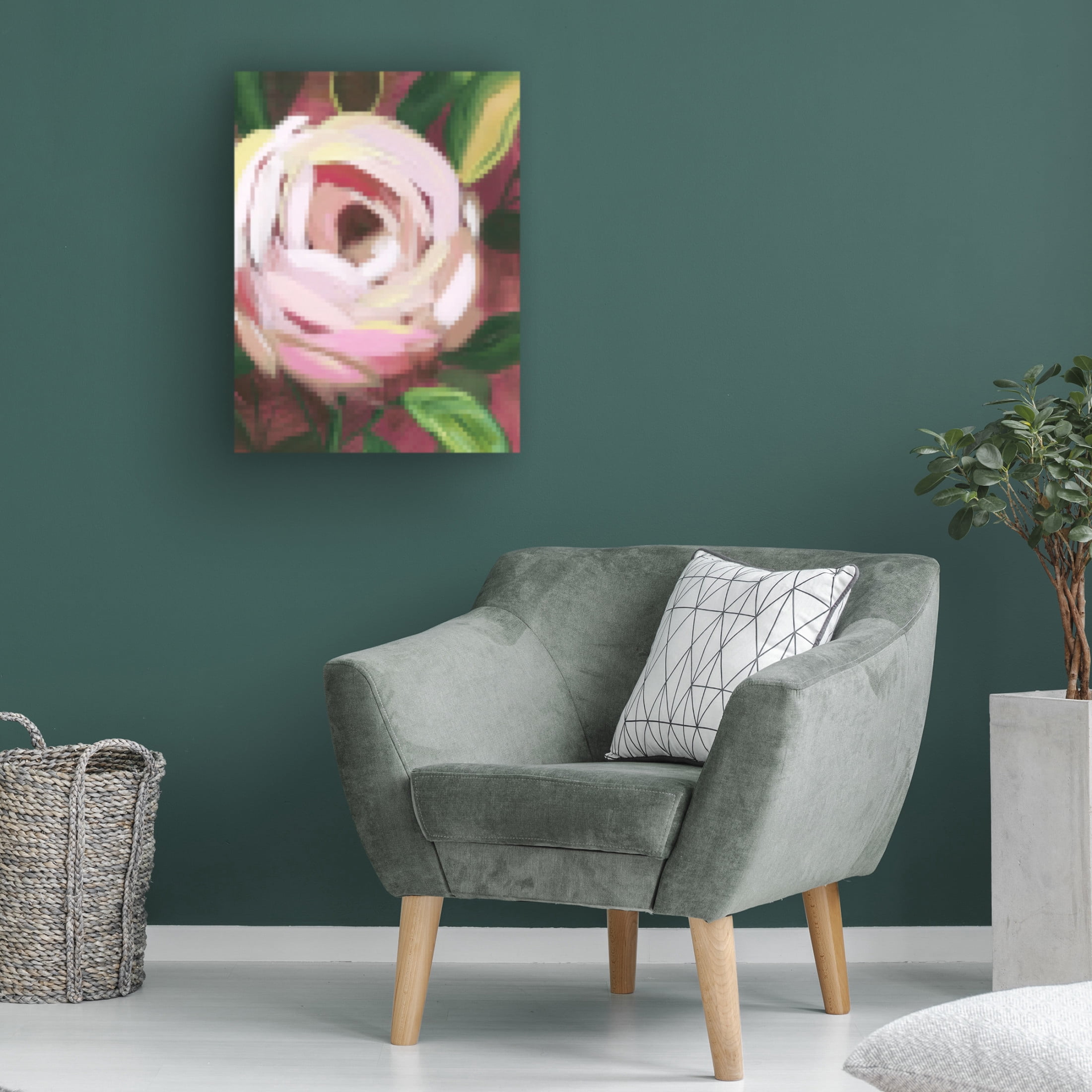 Trademark Fine Art June Erica Vess  Pixel Rose II Canvas Wall Art