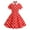 Red, variant on Tween Girls Vintage Polka Dot Dress Short Sleeve Turn Down Collar Swing Dress Party Dress for Kids Size 11-12T