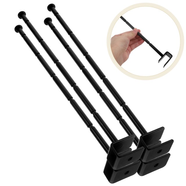OUNONA 4pcs Hangers Black Spacesaving Slat Wall Hooks For Women Store Display
