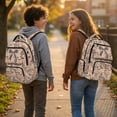 thumbnail image 3 of Garronmavis Light Tan Bow Girls Backpack Smooth Zippers School Bag Multi-Pocket Book Bag 17 inch for 10Y-12Y Elementary School Students Travel and Daily Use, 3 of 7