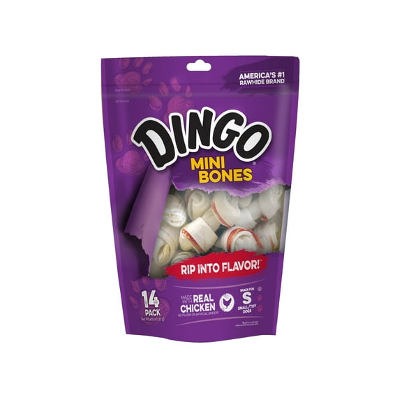 Dingo Meat in the Middle Mini Meat & Rawhide Dog Chews, 14-Count