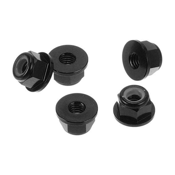 5 Pcs tuercas de brida M3 de aleación de aluminio con anillo de goma para automóvil y motocicleta