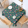 thumbnail image 2 of Christmas Square Tablecloth 52x52 Inch – Waterproof Polyester Printed Table Cover, Wrinkle Resistant & Washable for Kitchen Dining Picnic Party Decor, Single-v4-15, White, 2 of 6