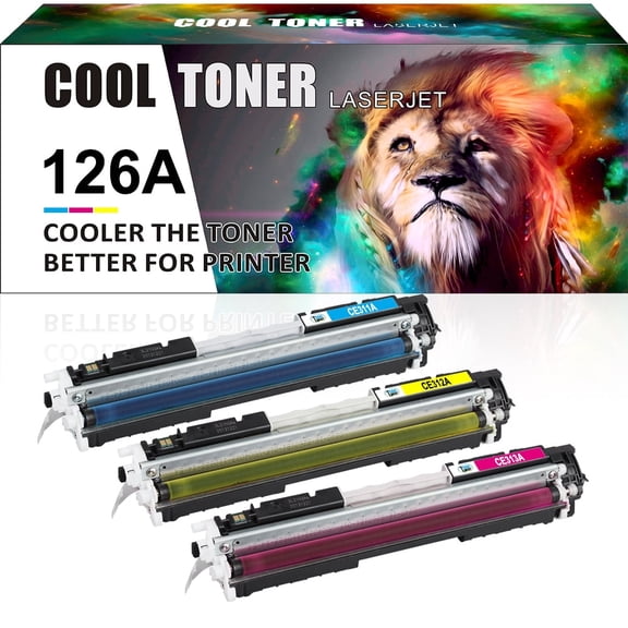 Cool Toner 126A Black Cartridge 126A CE310A CE312A CE313A CE314A LaserJet Pro CP1025 TopShot M275 100 Color MFP M175A M175NW Print Ink | C/M/Y 3-Pack