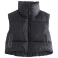 thumbnail image 4 of Chaleco de algodón para mujer, chaleco de invierno con cuello alto, chaleco de algodón grueso, chaleco sin mangas para mujer, 4 of 6