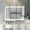 thumbnail image 3 of Anti-Fog Dimmable Bathroom LED Vanity Mirror, 32 x 24 Inch Wall Makeup Mirror with Light, Wall Mounted Bathroom Vanity Mirror LED Lighted Mirror with Touch Dimming Switch, 3 of 8