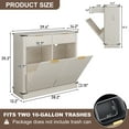 thumbnail image 4 of Blotout 20 Gallon Double Tilt-Out Trash Cabinet,Fluted Laundry Hamper Cabinet with 2 Drawers & Charging Station,Hidden Wooden Garbage Can Cabinet for Kitchen & Living Room, 4 of 10