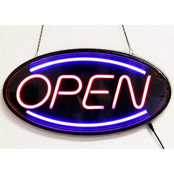 Delux NEON LED Open Sign with 2 Motion Mode (New Technology- Last Longer, Only use as Little as 1/8 Power of tranditional NEON Sign) - HL201