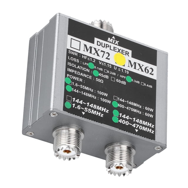 Duplexer de Antena, repetidor de duplexador 144-148MHz/ 400-470MHz VHF/ UHF Diplexer Combiner Fácil de Instalar para Interiores