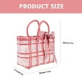 thumbnail image 2 of SILENRADAWN 1Pcs Pink Woven Tote Handbag for Women Beach and Summer Outdoor Travel Portable Storage, 2 of 8
