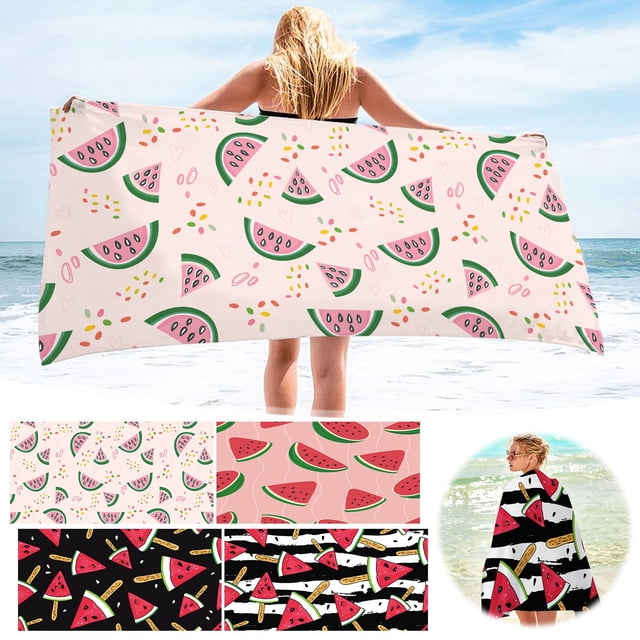 Fiudx Toalla de Playa de Microfibra, Ligera y Resistente a La Arena, de Secado Rápido para Piscina y Playa, Suave y Absorbente, Ideal para Viajes, Manta Multiusos para Camping y Senderismo, 76 X 152