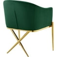 thumbnail image 2 of Maklaine Contemporary Green Velvet Dining Chair with Sturdy Steel Legs, 2 of 7