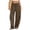 Brown -AH08, variant on Dwellite Linen Pants Womens Wide Leg Casual Drawstring Palazzo Striped Pants Summer Loose Beach Travel Vacation Pants with Pockets Pink M