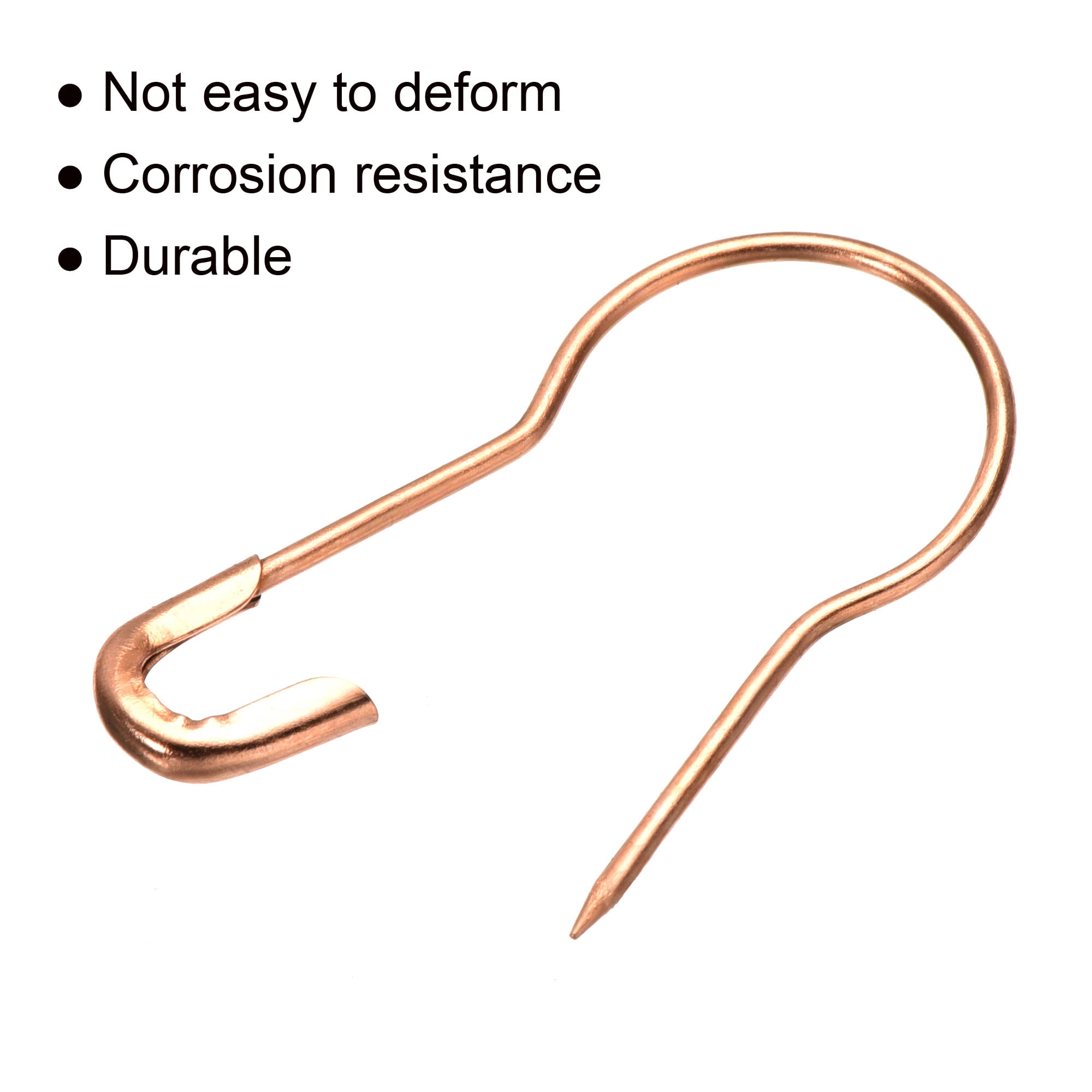Uxcell 22mm/0.87 Inch Gourd Metal Bulb Safety Pins Sewing Pins for Office Rose Gold 2000 Pack