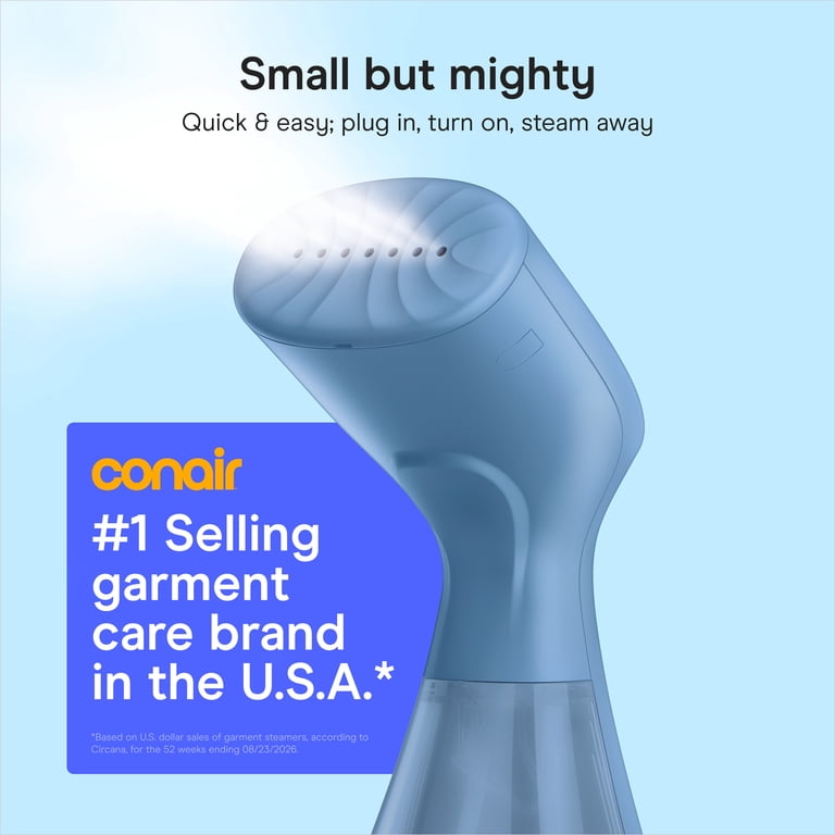 Conair Compact Fabric Steamer, Handheld, Blue photo 3