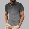 thumbnail image 2 of IhhxPro Big and Tall Men's Short Sleeve Gradient Collared Shirt with Button Detail Fashion Casual Summer Slim Fit Cotton Office Golf S-4XL, 2 of 6
