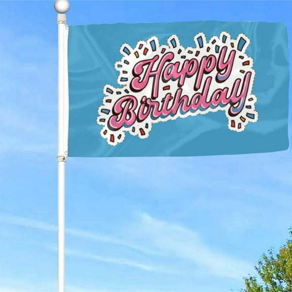 Bayyon Happy Birthday Flag Banner with Grommets 3x5Feet Man cave Decor