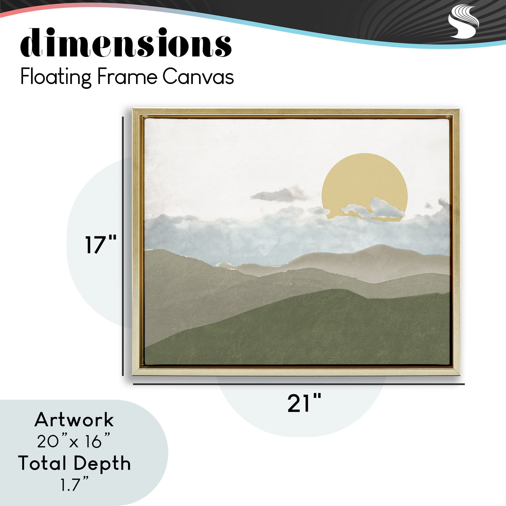 Stupell Industries Earthen Dreams Sunrise Gold Framed Floater Canvas Wall Art, design by Elizabeth Medley