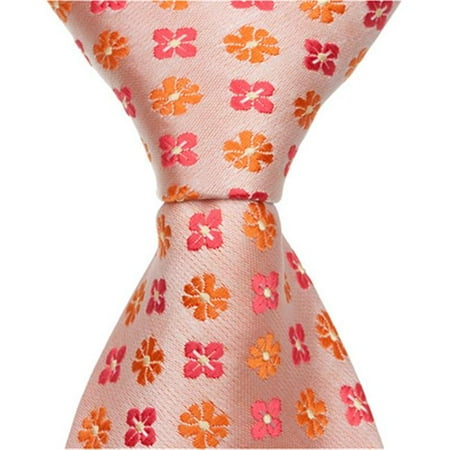 

Matching Tie Guy 2589 O3 - 11 in. Zipper Necktie - Orange With Flowers- 24 Month to 4T