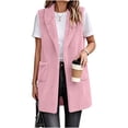 thumbnail image 6 of Kinrui Long Fuzzy Vests for Women Soft Cozy Sleeveless Sherpa Jacket Shawl Collar Open Front Fleece Cardigan Casual Lightweight Outerwear with Pockets Pink S, 6 of 7