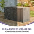 thumbnail image 2 of Uforic Outdoor 80 Gallon Resin Deck Box, Waterproof & Lockable,Light Brown, 2 of 9