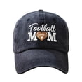 thumbnail image 3 of Sun Hats for Women Unisex Football Mom Embroidered Washed Casual Breathable Baseball Cap Black One Size, 3 of 7