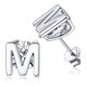 thumbnail image 1 of PROSTEEL Pendientes de botón inicial de plata esterlina para mujer Pendientes de letra M de circonita cúbica Regalo de cumpleaños de Navidad para su mamá, novia e hija, 1 of 8