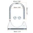 thumbnail image 2 of Muffler U-Bolt Clamps for 52mm Diameter Pipe, 1 Pack Saddle Type U-bolt Clamps, 2 of 4
