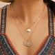 thumbnail image 1 of Fiudx Collar Geométrico Dorado, Joyería de Aleación Multicapa, Diseño Único de Hebilla de Camarón, Fácil de Combinar para Citas, Fiestas, Bodas, Regalo para Mamás y Parejas, Material Resistente a La, 1 of 5