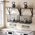 thumbnail image 2 of Garage Shelving Wall Mounted, Heavy-Duty Garage Wall Shelving with Baskets & Hooks Supports up to 154 LBS in Total, Tool Storage Organizer for Home, Garden, Kitchen, Laundry Room, 2 of 7
