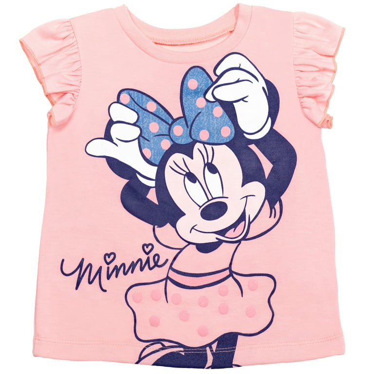 Disney Minnie Mouse Little Girls Crossover Tank Top and Shorts 